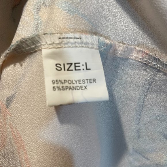 D'Bella Womens 1/2 Sleeve Faux Wrap Floral Print Tunic Top sz L - Picture 2 of 6